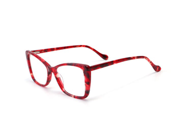Women Urban Eyeglasses: Tina -Red - SpaceSMART Eye Clinic (Diagonal View)